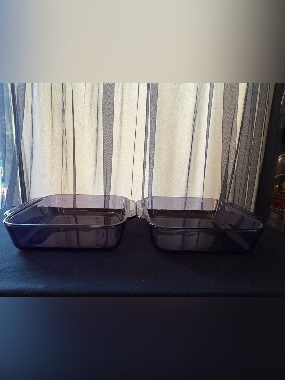 2 x Pyrex Casserole Dish Vintage Amethyst Purple 8x8x2  #222 2qt.